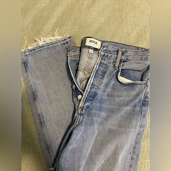 Agolde Straight leg jeans great condition, 100% cotton, size 24 - Picture 2 of 3